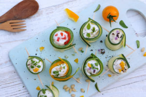 Rohkost Zucchiniröllchen