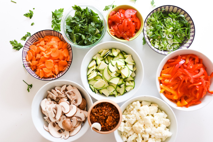 Gemüse fein geschnitten