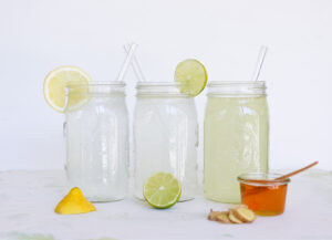 lemon, lime or ginger water