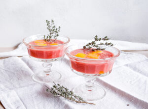Pomegranate Mocktails with Turmeric-Ginger Ice Cubes