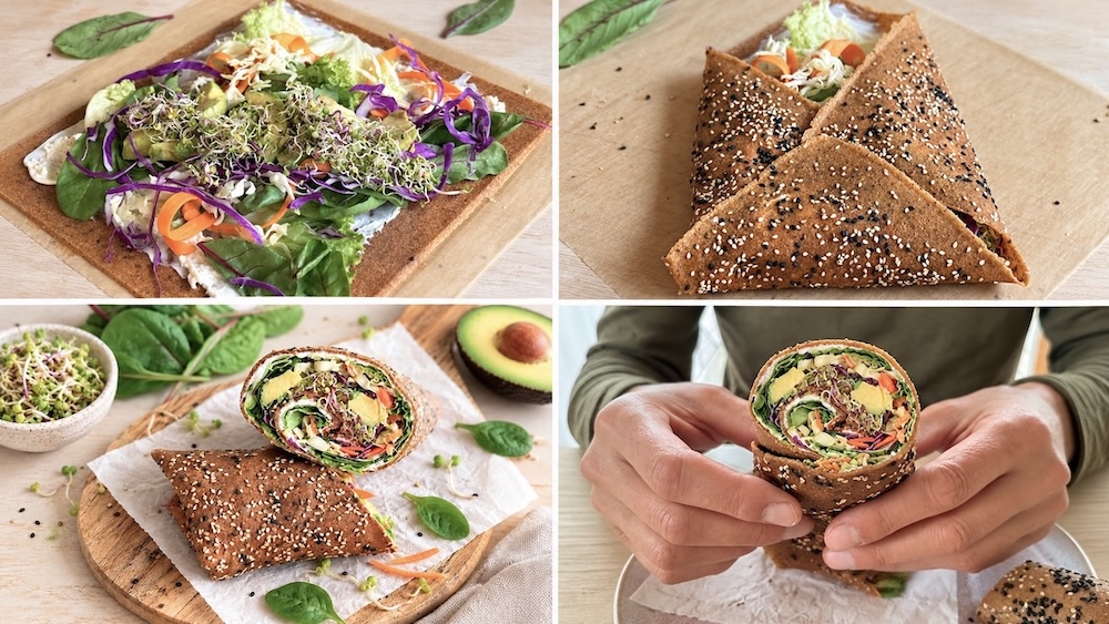 Vier Schritte zum köstlichsten Wrap